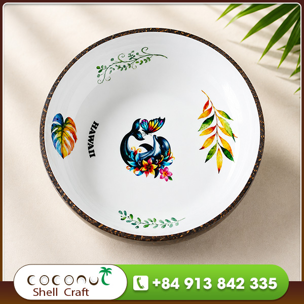 Lacquered coconut shell bowl SM012